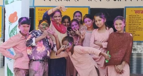 child enjoy festival in school